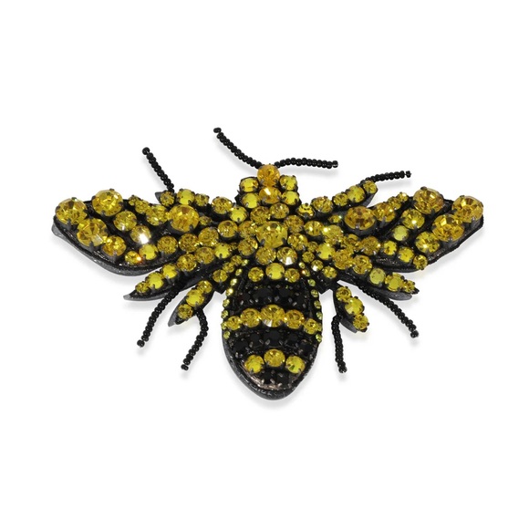 💯 % AUTHENTIC!!Brand New- Gucci Yellow & Black Crystal Bee Brooch - Picture 1 of 3